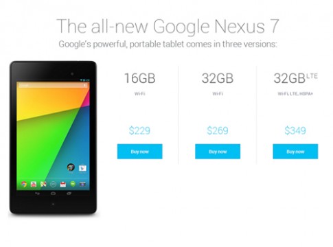 Nexus 7 2013 phiên bản có 4G LTE bắt đầu bán 