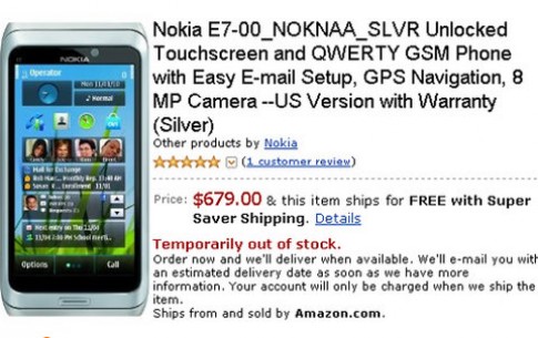 Nokia E7 đặt hàng giá 679 USD