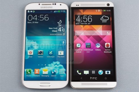 Samsung Galaxy S4 so dáng và pin với HTC One