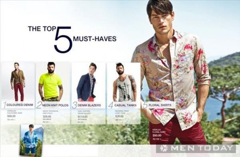 5 trang phục nam giới nên có cho mùa hè 2013