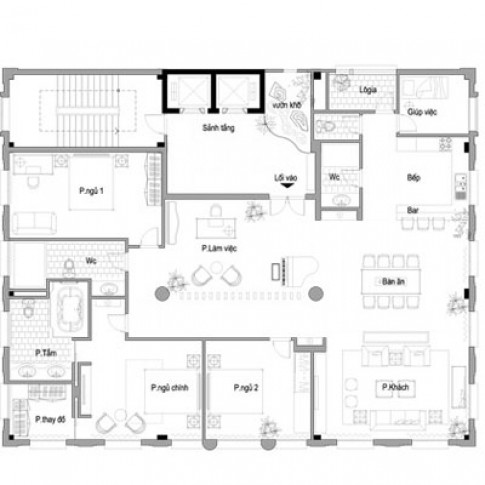 Thiết kế nội thất cho căn hộ penhouse 300m2