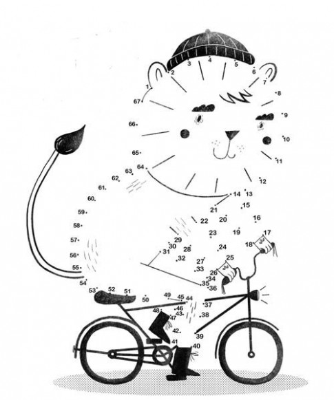 Tranh nối ‘Mèo đi xe đạp’