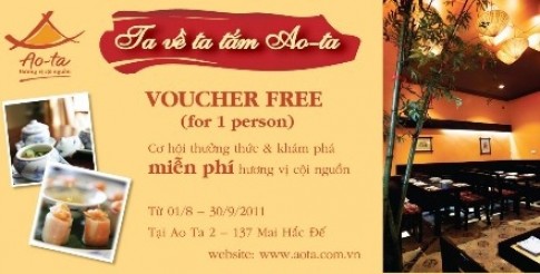 Voucher miễn phí tại nhà hàng Ao Ta