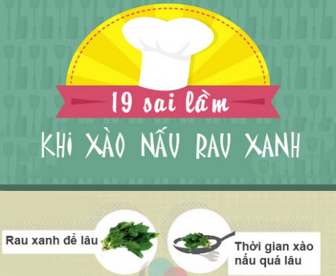 Những sai lầm khi xào, nấu rau xanh