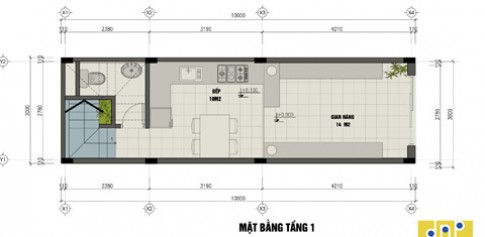 Xây nhà 3 tầng, 3 phòng ngủ trên đất 30 m2