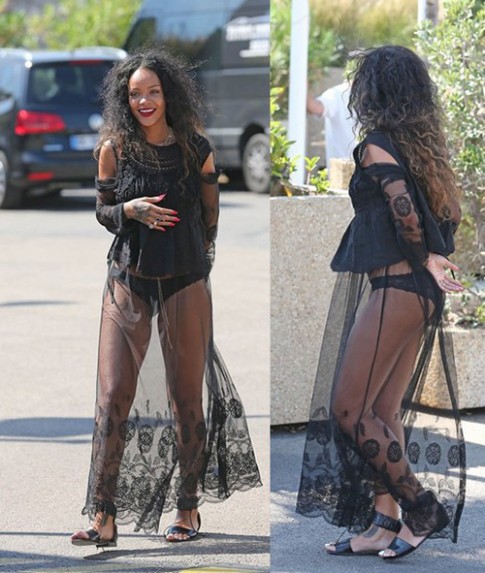 Cách mặc váy maxi chẳng giống ai của Rihanna