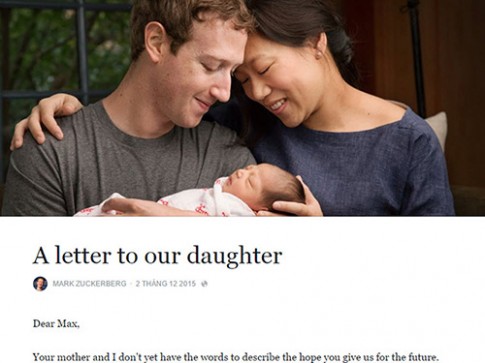Ông trùm Facebook giãi bày lý do cho đi 99% tài sản với con gái