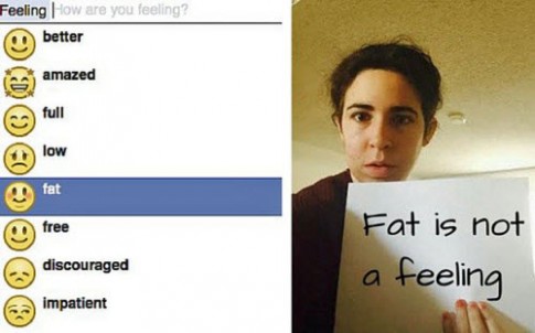 Facebook gặp rắc rối với tùy chọn... “feeling fat“