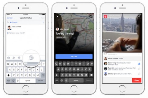 Facebook mang tính năng truyền hình trực tiếp lên iPhone, iPad