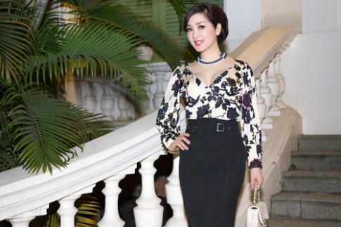 Hoa hậu Giáng My diện váy hàng hiệu gợi cảm