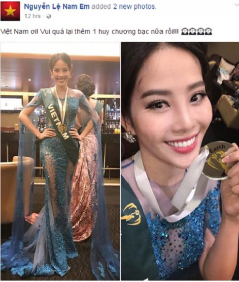Nam Em thắng tiếp giải Bạc trang phục đẹp ở Miss Earth