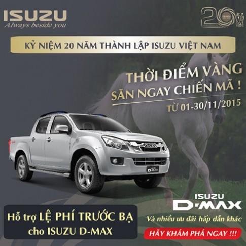  Isuzu hỗ trợ phí trước bạ cho D-Max 