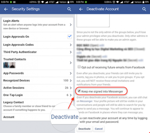 Mẹo: Khóa tài khoản Facebook, vẫn chat Messenger ngon lành