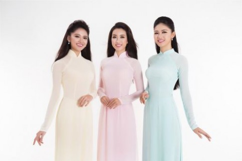 Hoa hậu Đỗ Mỹ Linh, Á hậu Thanh Tú và Thùy Dung đọ sắc với áo dài