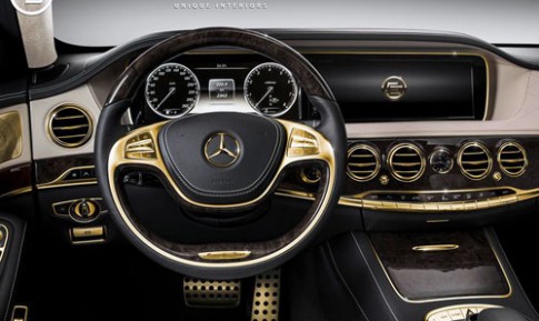  Mercedes S63 AMG độ nội thất mạ vàng 