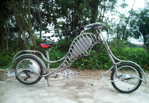  Xe đạp tự chế độc nhất của thợ cơ khí Nam Định 