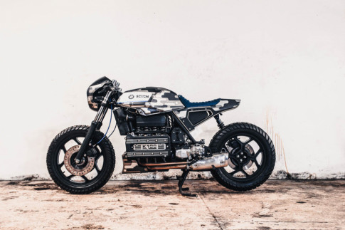 BMW K100 Cafe Racer mang phong cách đậm chất quân đội