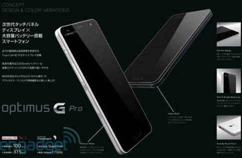Lộ Optimus G Pro màn hình 5 inch Full HD