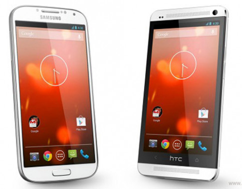 Galaxy S4 và HTC One chạy Android gốc nhận đặt hàng