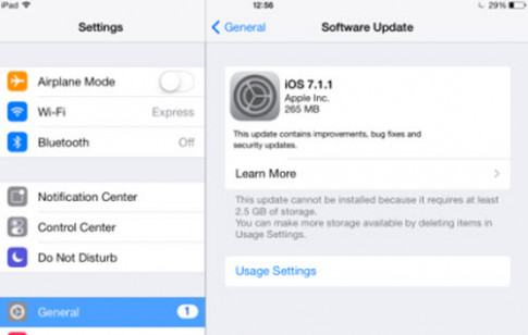 Apple bất ngờ tung bản cập nhật iOS 7.1.1