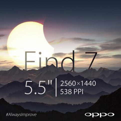 Oppo Find 7 màn hình 5,5 inch độ phân giải 2K