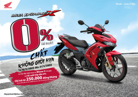 Honda Việt Nam ưu đãi lớn “Mua Winner X 0% lãi suất - Chất không giới hạn”