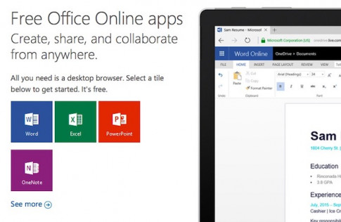 Microsoft Office Online miễn phí, phong phú tính năng