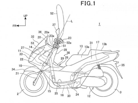 Honda ra mắt bằng sáng chế mới về túi khí Air-bag dành cho xe máy