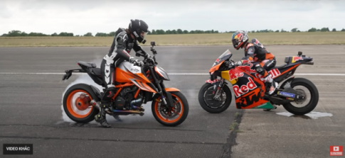 Cuộc so tài giữa KTM MotoGP Vs Super Duke R Evo Vs Porsche 911 Turbo S