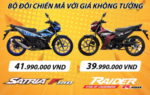 Suzuki Raider và Satria giảm sâu đến 5 triệu Đồng sau khi được điều chính giá bán lẻ đề xuất